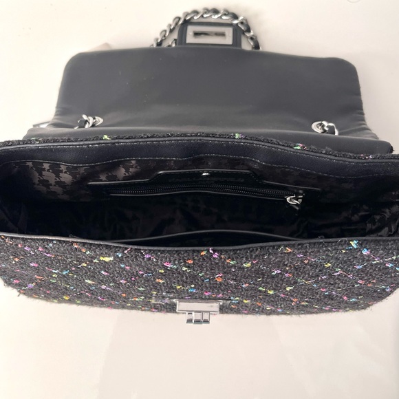 Karl Lagerfeld Black Multicolor Quilted Shoulder Bag - Picture 8 of 11